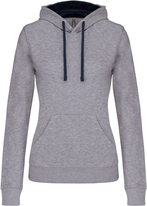 Kariban K 465 Dámská mikina s kontrastní kapucí 20.K465 oxford grey/navy