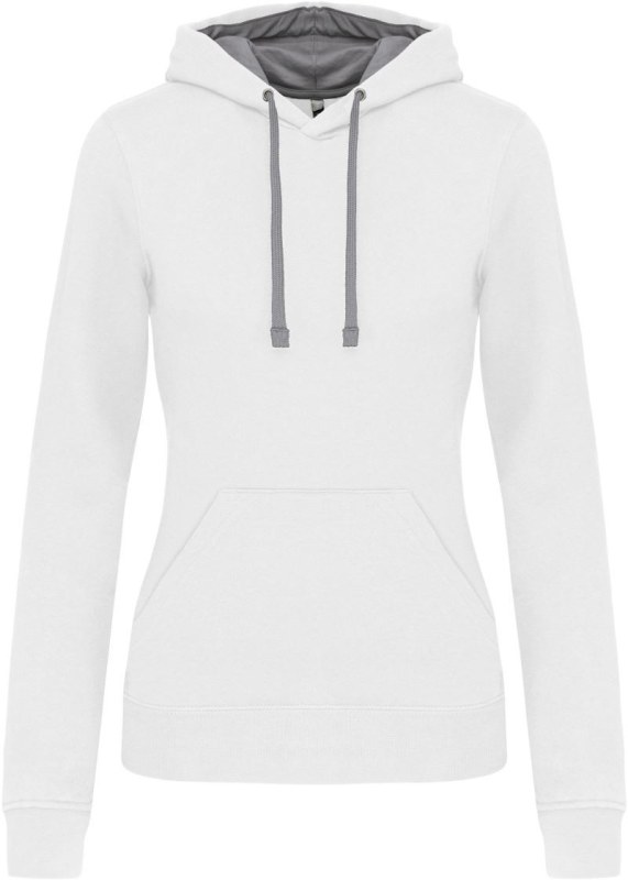 Kariban K 465 Dámská mikina s kontrastní kapucí 20.K465 white/fine grey