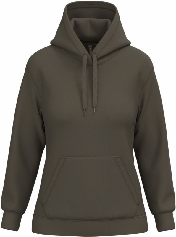 Kariban K 473 Dámská mikina s kapucí 20.K473 dark khaki