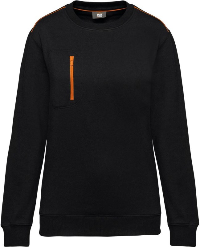WK WK 403 Pracovní mikina "Day-to-Day" 20.W403 black/orange - Dámské oblečení mikiny