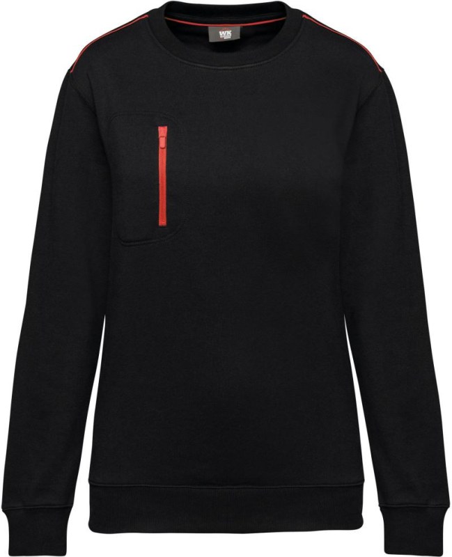 WK WK 403 Pracovní mikina "Day-to-Day" 20.W403 black/red - Dámské oblečení mikiny