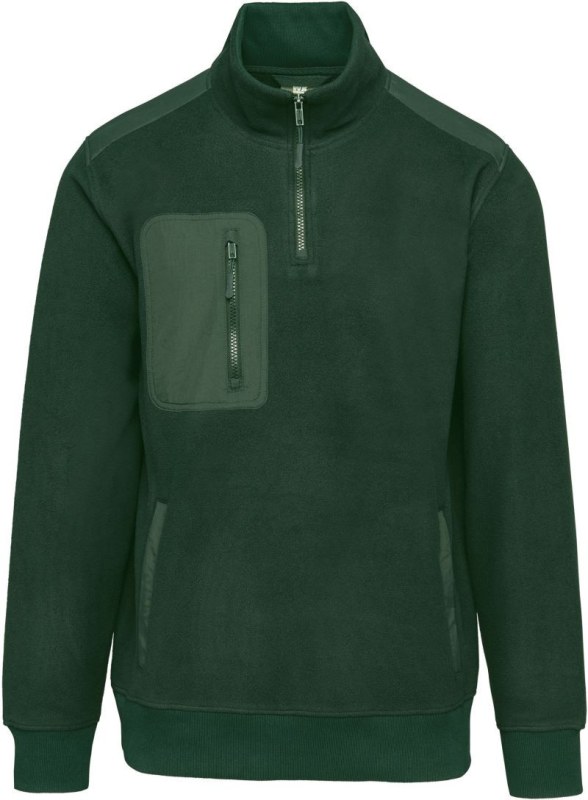 WK WK 905 Pracovní fleecová mikina s 1/4 zipem 20.W905 forest green