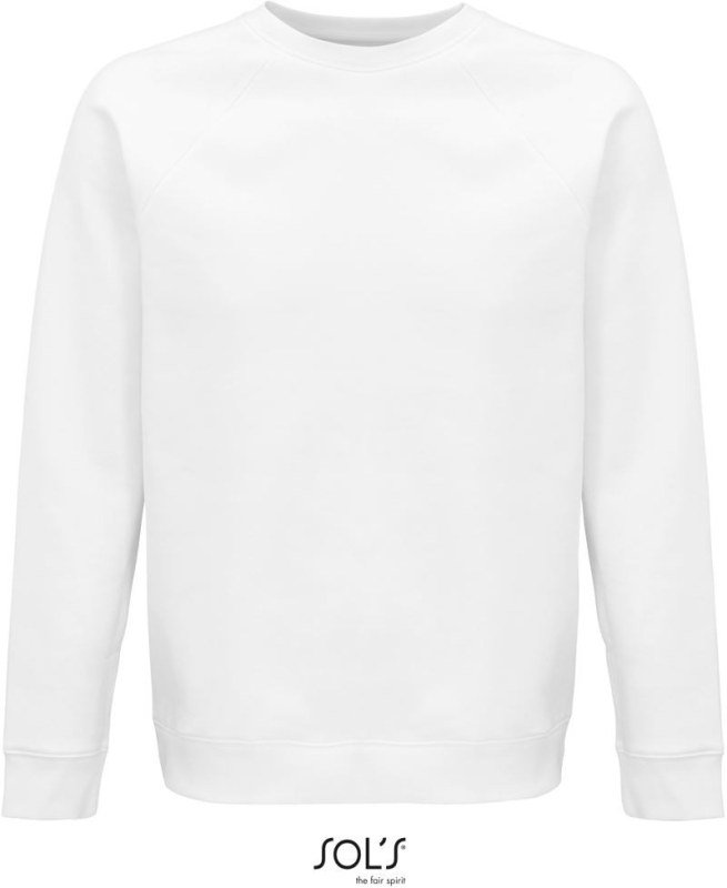SOL´S Space Unisex raglánová mikina z bio bavlny 25.3567 white