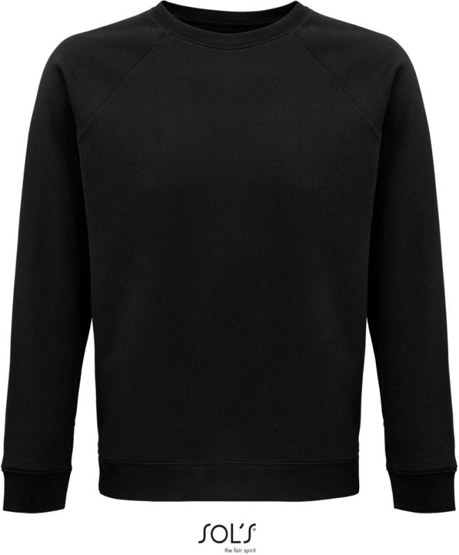 SOL´S Space Unisex raglánová mikina z bio bavlny 25.3567 black