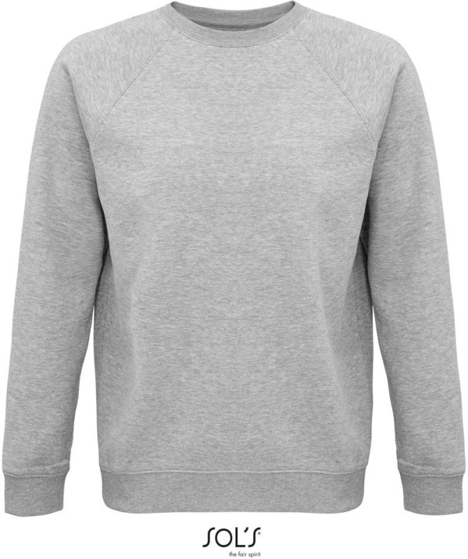 SOL´S Space Unisex raglánová mikina z bio bavlny 25.3567 grey melange