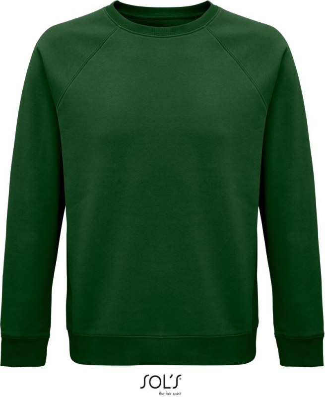 SOL´S Space Unisex raglánová mikina z bio bavlny 25.3567 bottle green