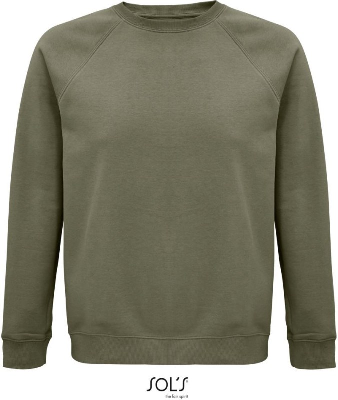 SOL´S Space Unisex raglánová mikina z bio bavlny 25.3567 khaki