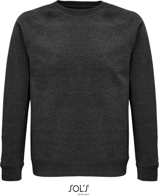 SOL´S Space Unisex raglánová mikina z bio bavlny 25.3567 charcoal melange