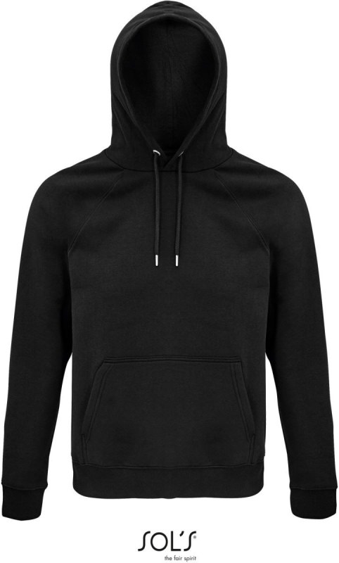 SOL´S Stellar Unisex raglánová mikina s kapucí z bio bavlny 25.3568 black