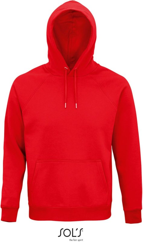 SOL´S Stellar Unisex raglánová mikina s kapucí z bio bavlny 25.3568 red