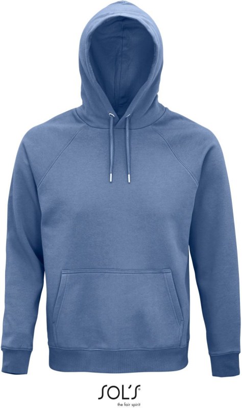 SOL´S Stellar Unisex raglánová mikina s kapucí z bio bavlny 25.3568 blue