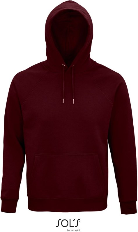 SOL´S Stellar Unisex raglánová mikina s kapucí z bio bavlny 25.3568 burgundy