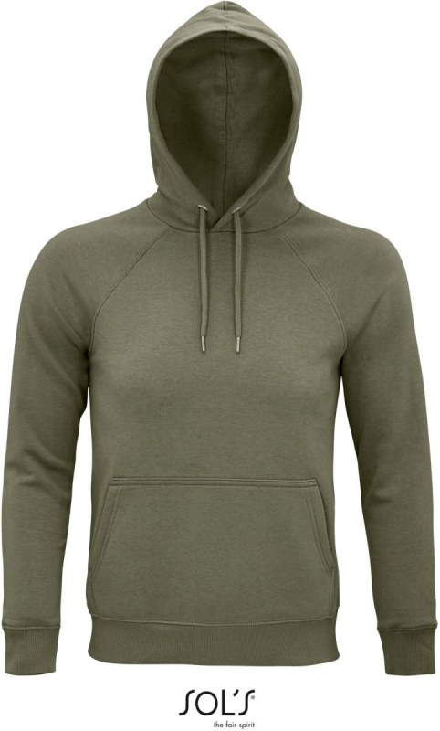 SOL´S Stellar Unisex raglánová mikina s kapucí z bio bavlny 25.3568 khaki