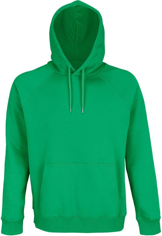 SOL´S Stellar Unisex raglánová mikina s kapucí z bio bavlny 25.3568 spring green