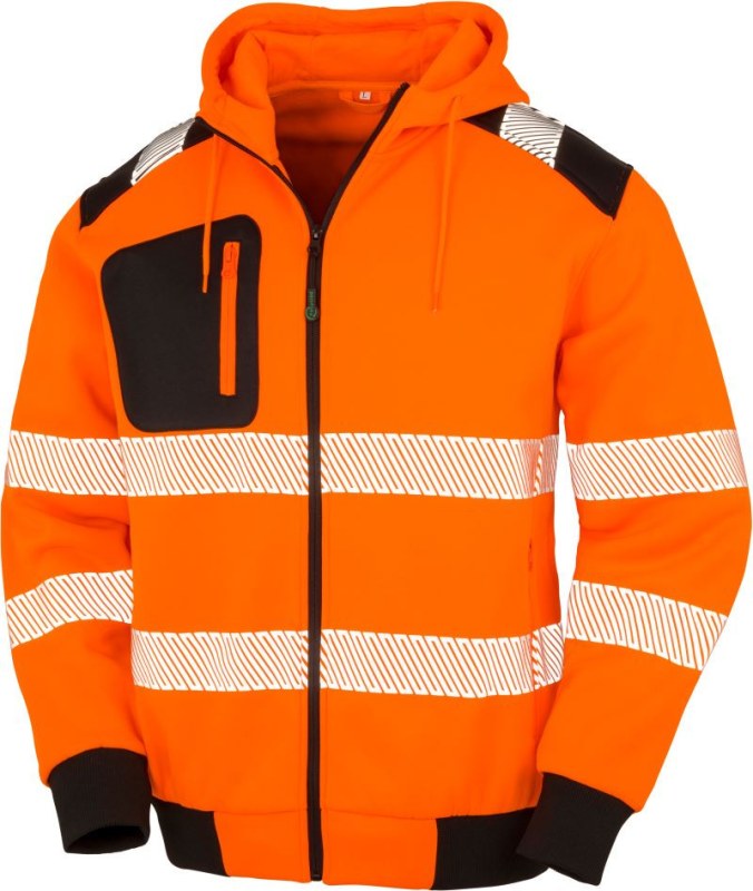 Result R 503X Bezpečnostní mikina s kapucí 30.503X fluorescent orange/black