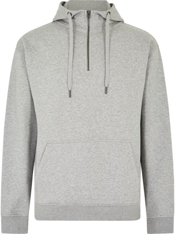 Kustom Kit KK 336 Mikina s kapucí a 1/4 zipem 43.0336 heather grey