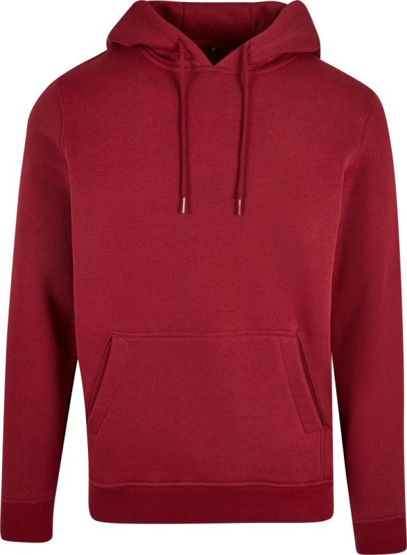 Build your Brand BY 011 Mikina s&nbsp;kapucí z&nbsp;těžké bavlny 56.0011 burgundy - Dámské oblečení mikiny