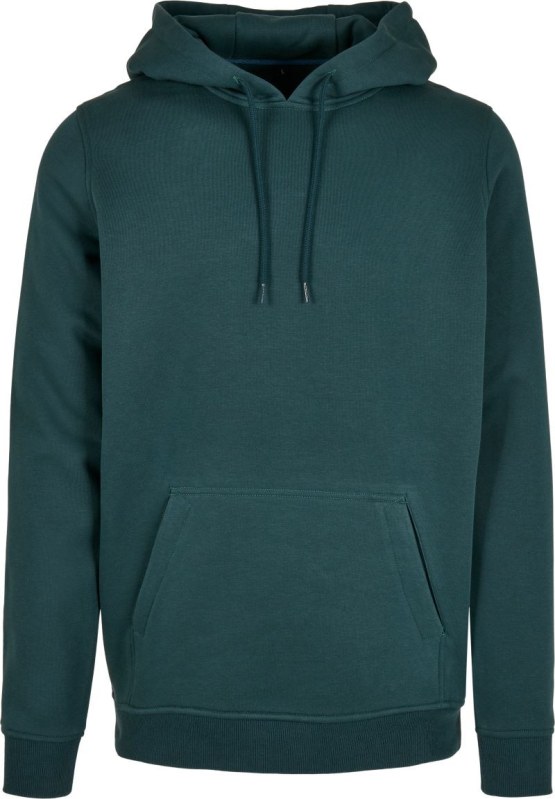 Build your Brand BY 011 Mikina s&nbsp;kapucí z&nbsp;těžké bavlny 56.0011 bottle green - Dámské oblečení mikiny