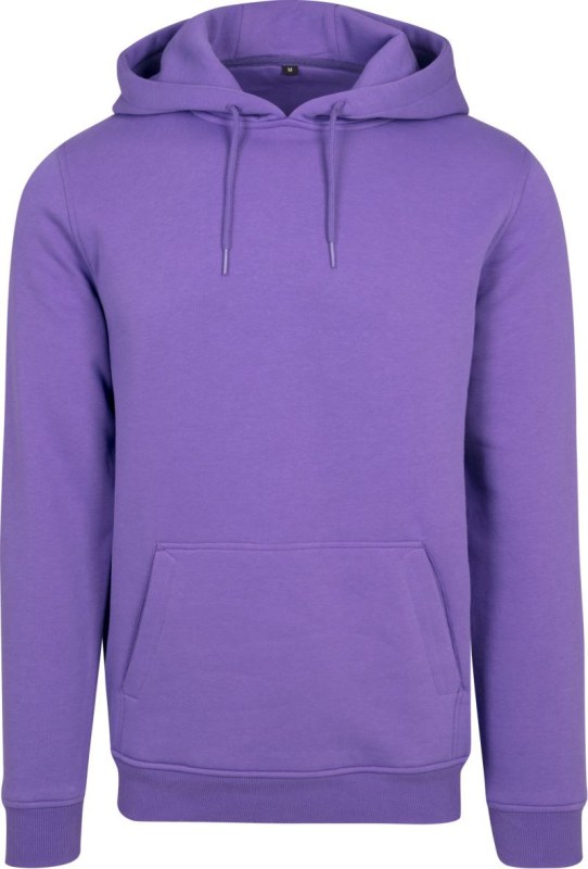 Build your Brand BY 011 Mikina s kapucí z těžké bavlny 56.0011 ultra violet