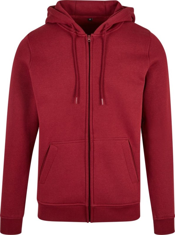 Build your Brand BY 012 Mikina s kapucí z těžké bavlny 56.0012 burgundy