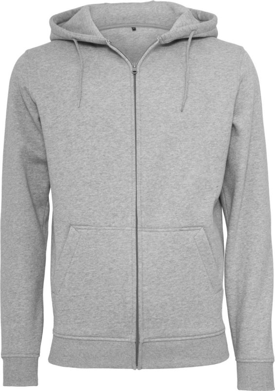 Build your Brand BY 012 Mikina s kapucí z těžké bavlny 56.0012 heather grey