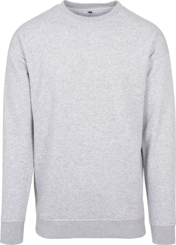 Build your Brand BY 075 Mikina z&nbsp;těžké bavlny 56.0075 heather grey - Dámské oblečení mikiny