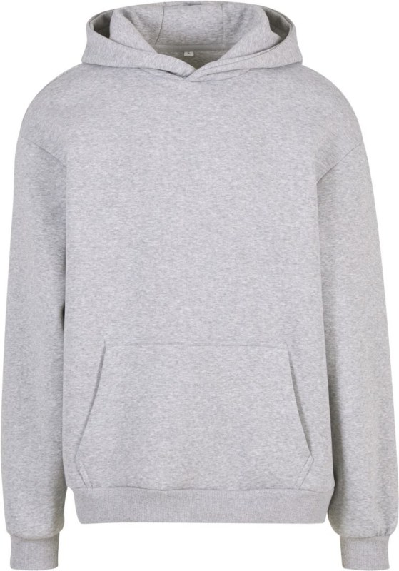 Build your Brand BY 284 Mikina s kapucí z těžké bavlny "Fluffy" 56.0284 heather grey