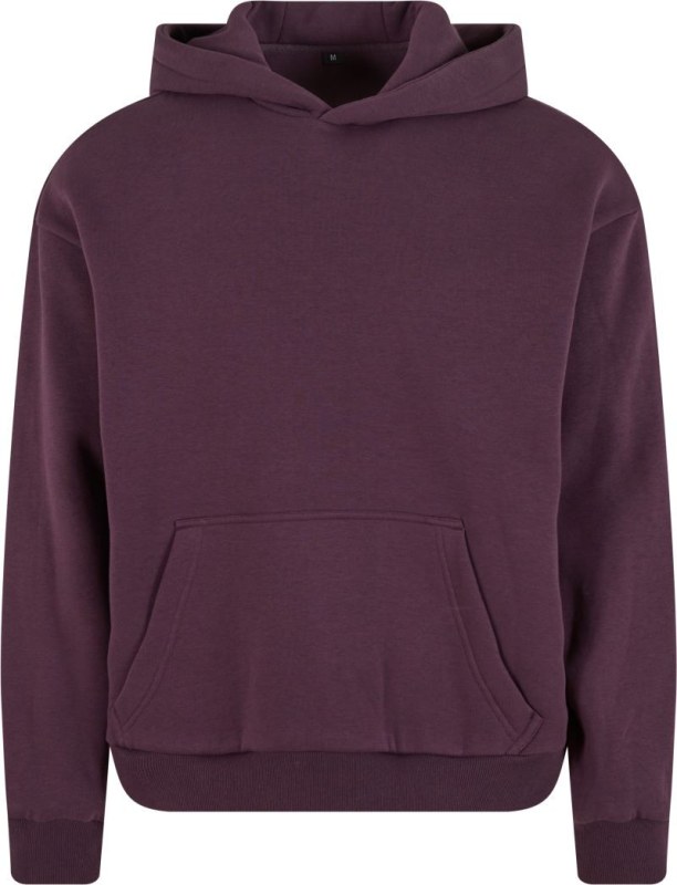 Build your Brand BY 284 Mikina s kapucí z těžké bavlny "Fluffy" 56.0284 plum purple