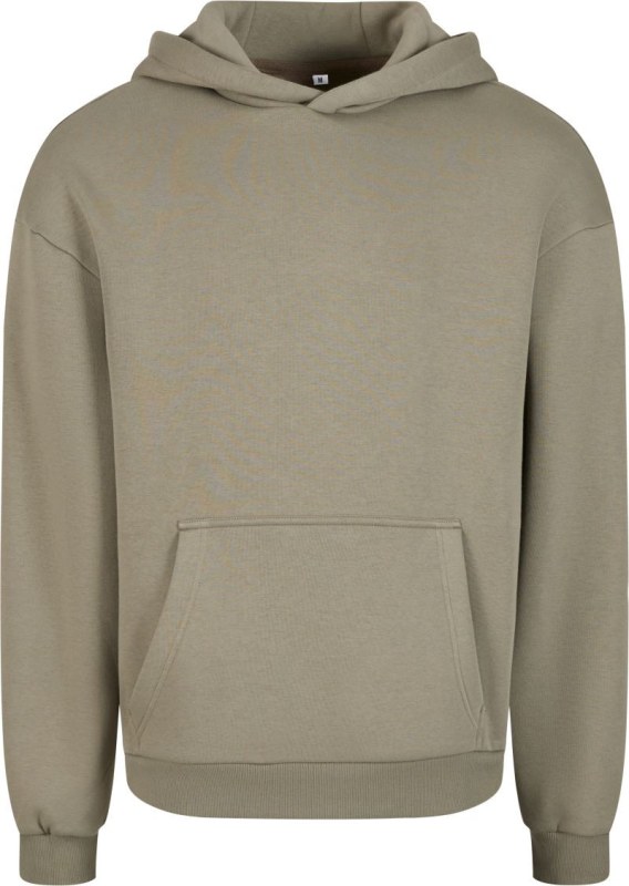 Build your Brand BY 284 Mikina s kapucí z těžké bavlny "Fluffy" 56.0284 pale olive