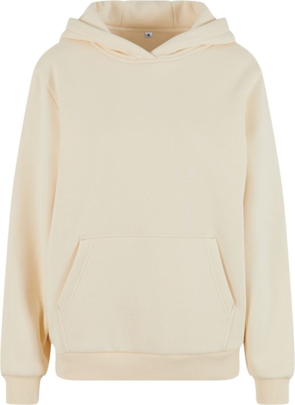 Build your Brand BY 289 Dámská oversize mikina s&nbsp;kapucí "Fluffy" 56.0289 white sand - Dámské oblečení mikiny