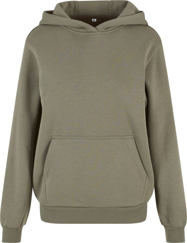 Build your Brand BY 289 Dámská oversize mikina s kapucí "Fluffy" 56.0289 pale olive