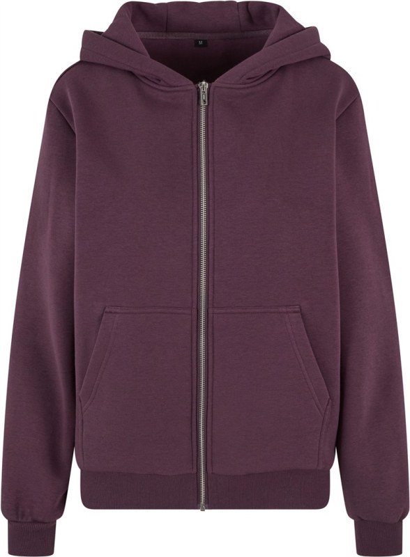Build your Brand BY 290 Dámská mikina s kapucí z těžké bavlny "Fluffy" 56.0290 plum purple