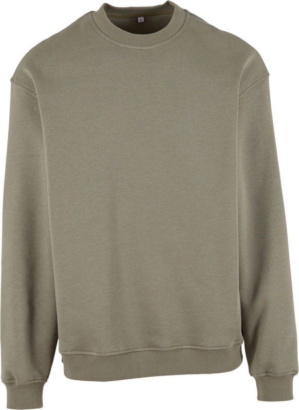Build your Brand BY 409 Mikina z&nbsp;těžké bavlny "Loose Fit" 56.0409 pale olive - Dámské oblečení mikiny