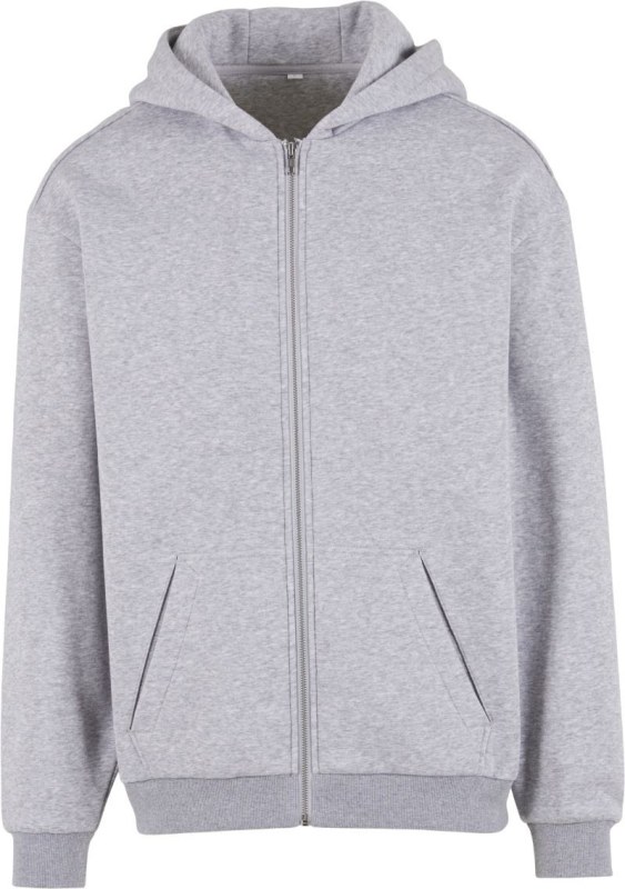 Build your Brand BY 443 Mikina s kapucí z těžké bavlny "Loose Fit" 56.0443 heather grey