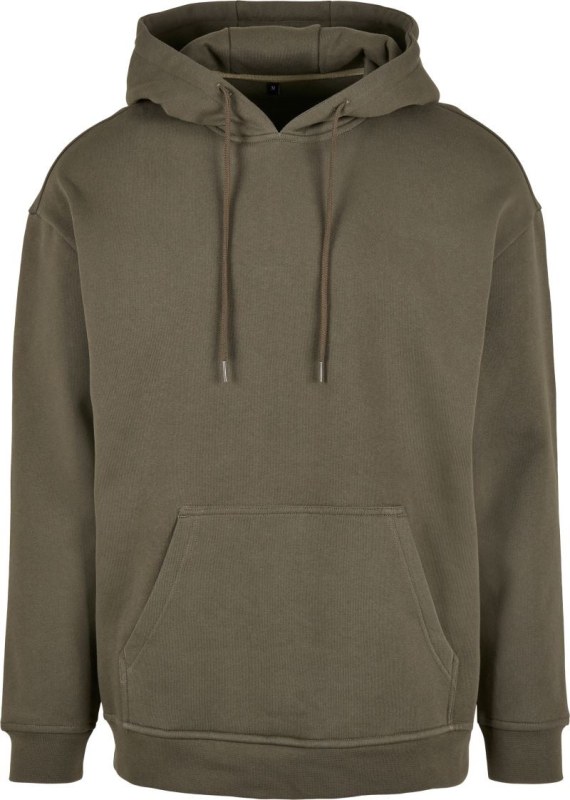 Build your Brand BB 006 Oversize mikina s kapucí z těžké bavlny 56.B006 olive