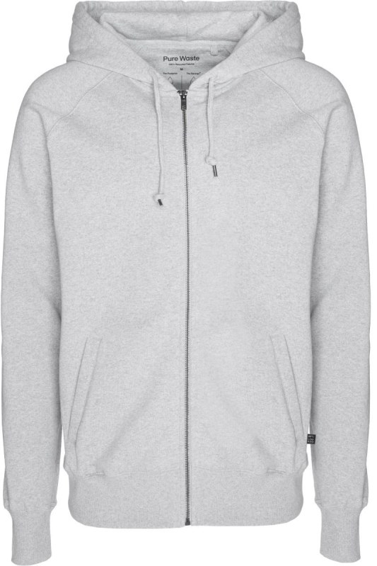 Pure Waste HJUB Unisex mikina s kapucí 74.HJUB grey melange