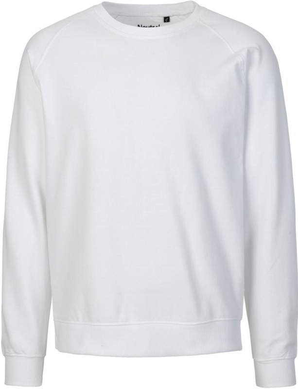 Neutral O 63001 Unisex raglánová mikina z bio bavlny 77.6301 white
