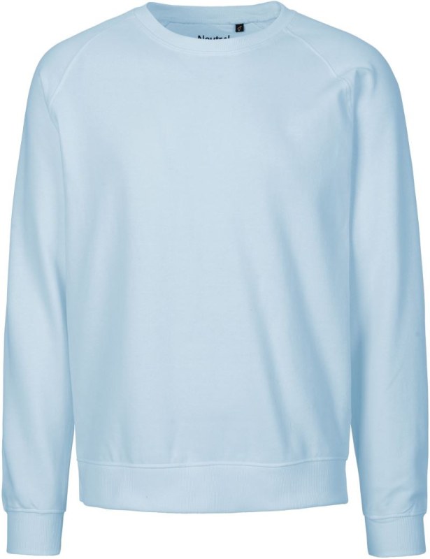 Neutral O 63001 Unisex raglánová mikina z bio bavlny 77.6301 light blue