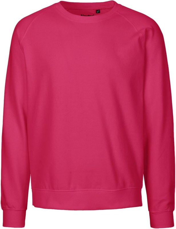 Neutral O 63001 Unisex raglánová mikina z&nbsp;bio bavlny 77.6301 pink - Dámské oblečení mikiny