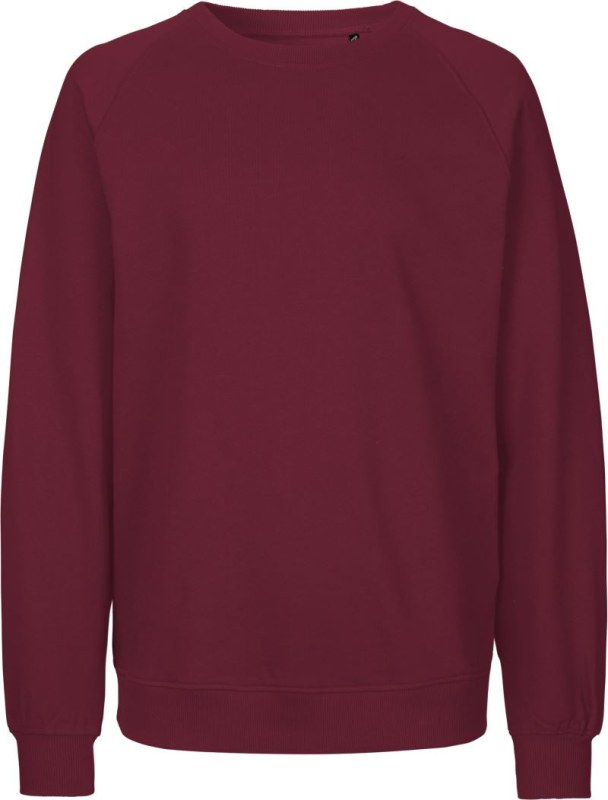 Neutral O 63001 Unisex raglánová mikina z&nbsp;bio bavlny 77.6301 bordeaux