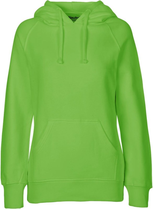 Neutral O 83101 Dámská mikina s kapucí z bio bavlny 77.8311 lime