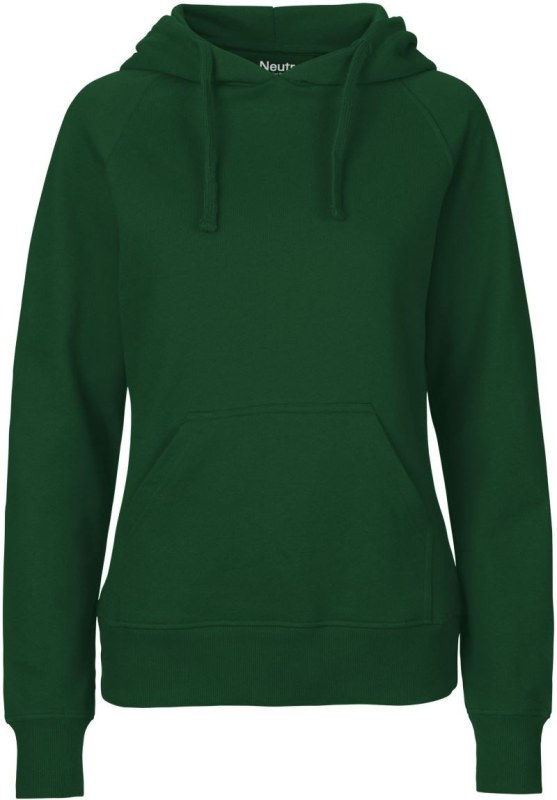 Neutral O 83101 Dámská mikina s kapucí z bio bavlny 77.8311 bottle green