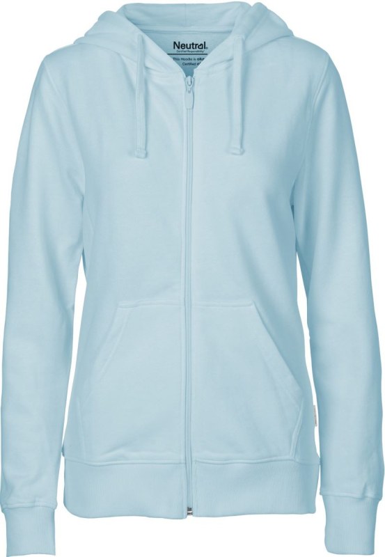Neutral O 83301 Dámská mikina s kapucí z bio bavlny 77.8331 light blue