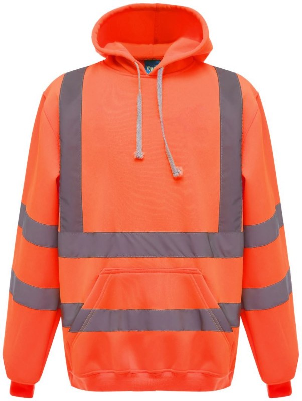 Yoko HVK 05 Hi-Vis mikina s&nbsp;kapucí 79.VK05 hi vis orange - Dámské oblečení mikiny