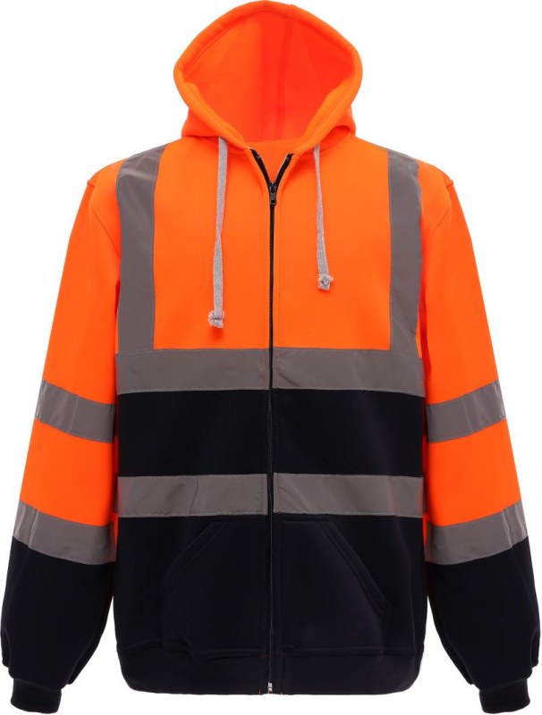 Yoko HVK 07 Hi-Vis mikina s&nbsp;kapucí 79.VK07 hi vis orange/navy - Dámské oblečení mikiny