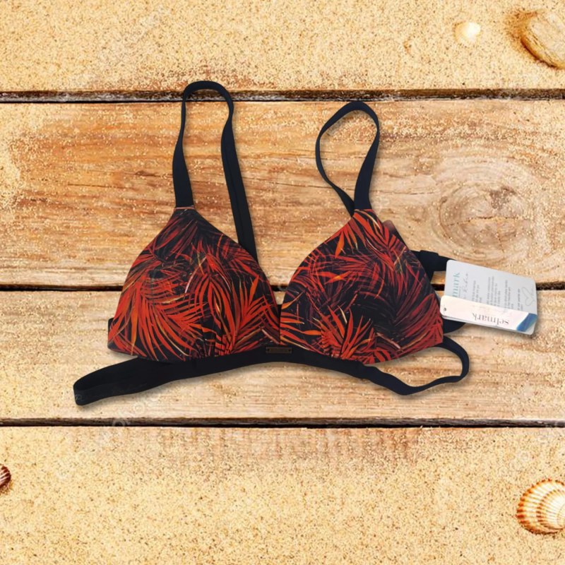 Vrchní díl plavek BB722 černá-oranž - Selmark - Dámské oblečení plavky