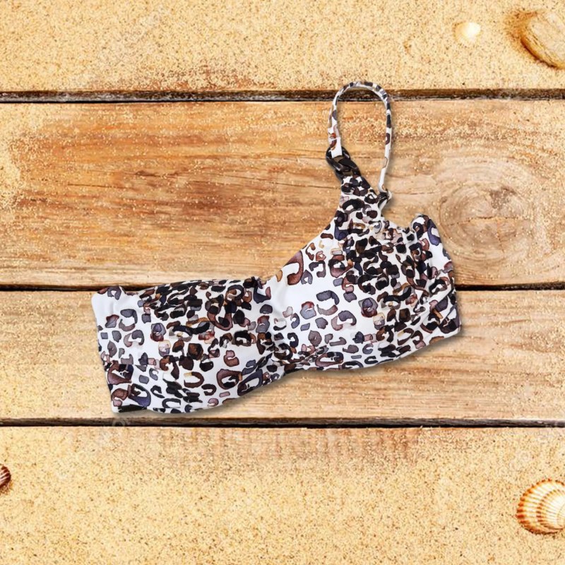 Vrchní díl plavek BA923 hnědo-bílý - Selmark - Dámské oblečení plavky