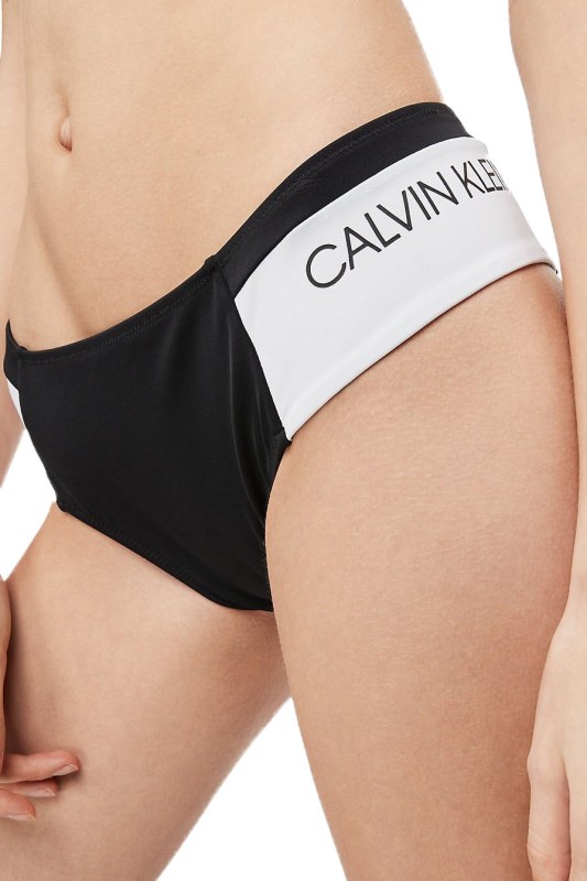 Spodní díl plavek KW0KW00841-BEH černobílá - Calvin Klein