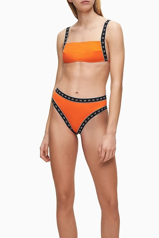 Vrchní díl plavek KW0KW00887-SCA oranžová - Calvin Klein - Dámské oblečení plavky
