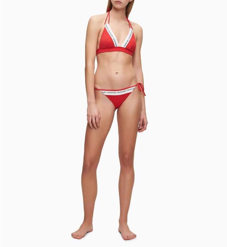 Spodní díl plavek KW0KW00931-XBG červená - Calvin Klein - Dámské oblečení plavky